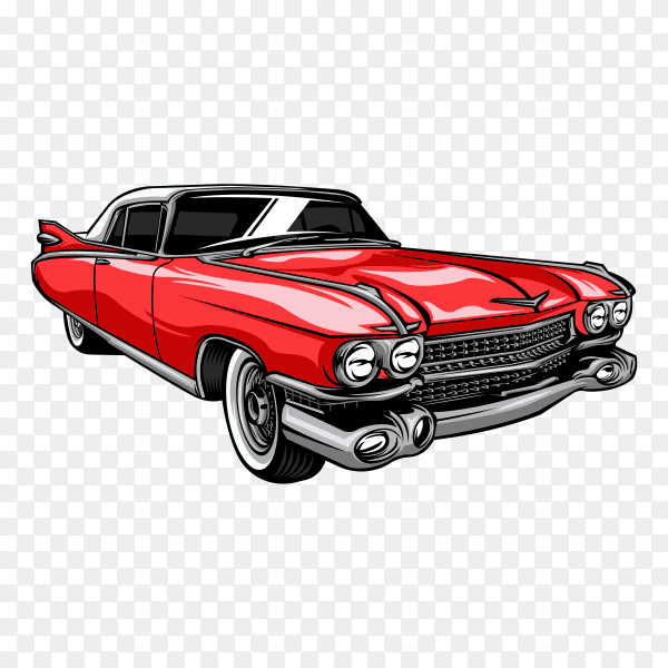 Classic car illustration on transparent background PG