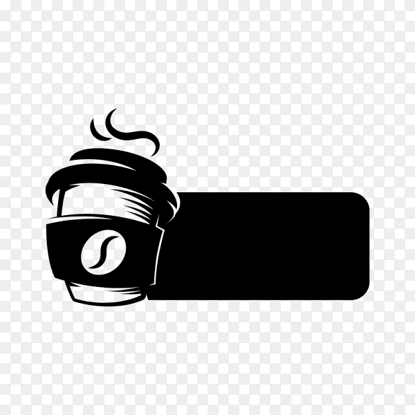 Coffee logo design template on transparent background PNG