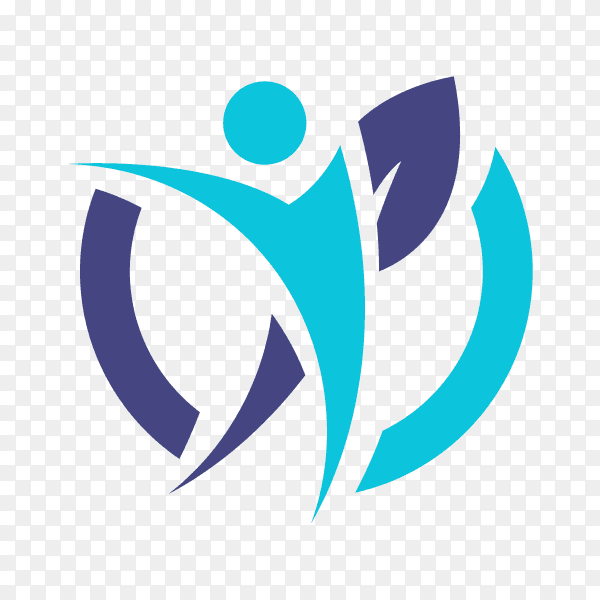 Creative physiotherapy logo illustration on transparent background PNG