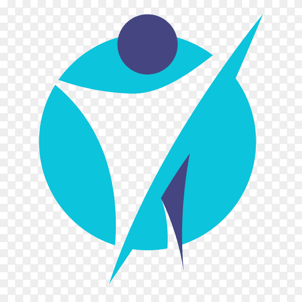 Creative physiotherapy logo symbol on transparent background PNG
