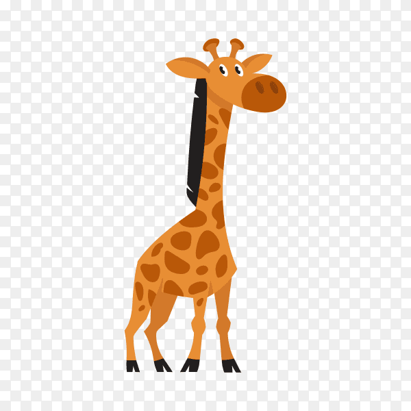 Cute cartoon giraffe on transparent background PNG