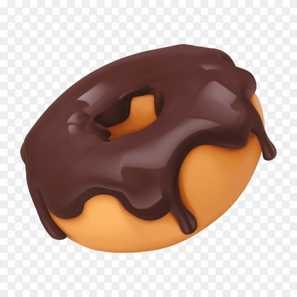 Delicious chocolate dount on transparent background PNG