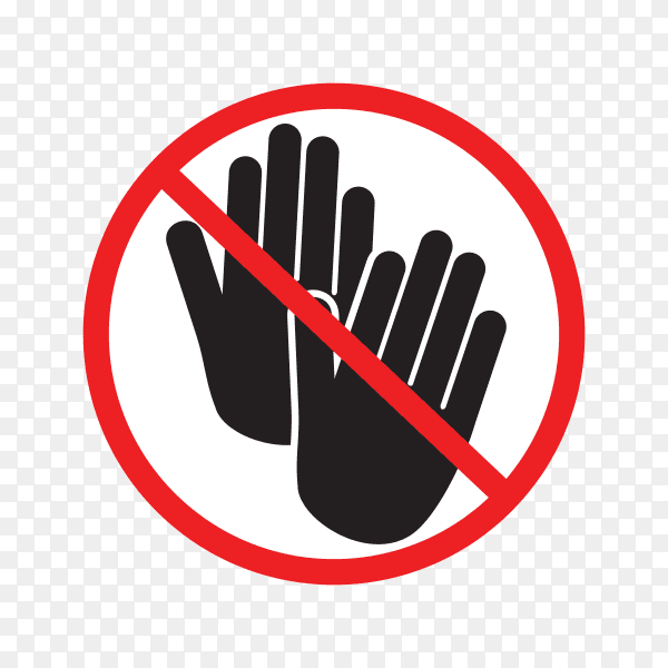Don't touch sticker or label on transparent background PNG