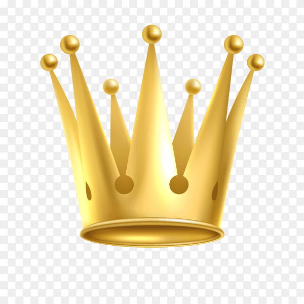 Elegant royalist golden crown on transparent background PNG