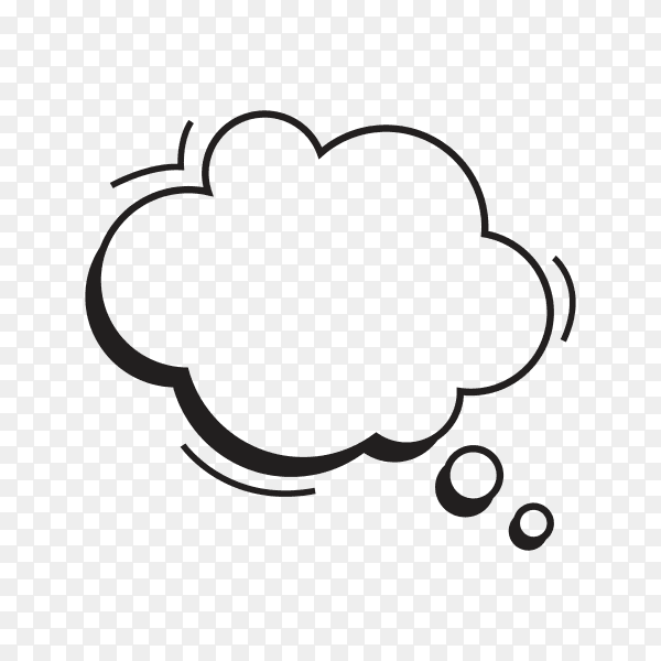 Empty speech bubble comic on transparent background PNG