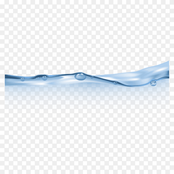 Fresh clean water wave with bubbles on transparent background PNG