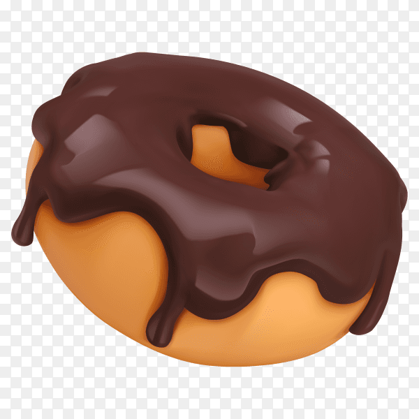 Fresh tasty donut with chocolate on transparent background PNG