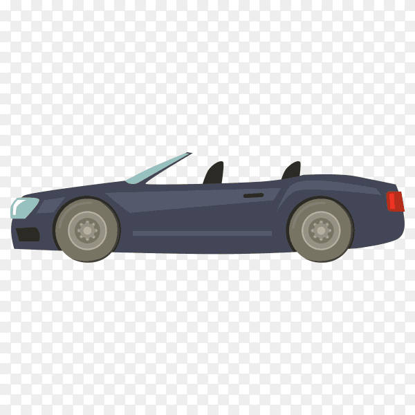 Hand drawn modern car on transparent background PNG