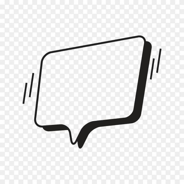 Hand drawn speech bubble comic on transparent background PNG