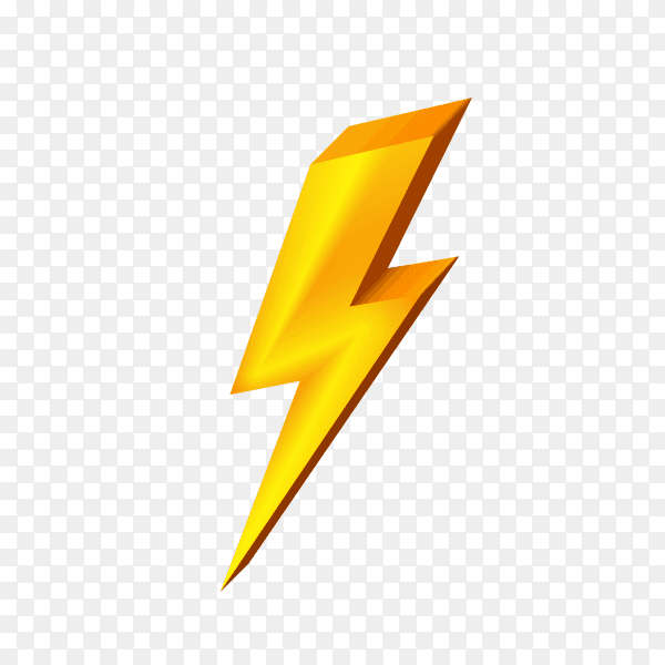 Illustration of Gold lightning icon on transparent background PNG