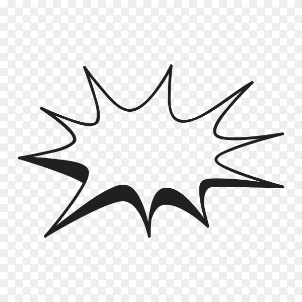 Illustration of empty speech bubble comic on transparent background PNG