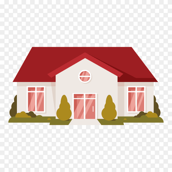 Illustration of house design on transparent background PNG
