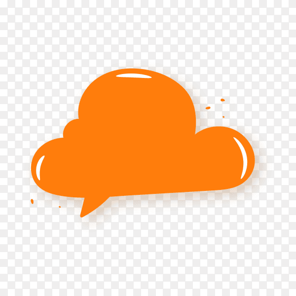 Orange speech bubble on transparent background PNG