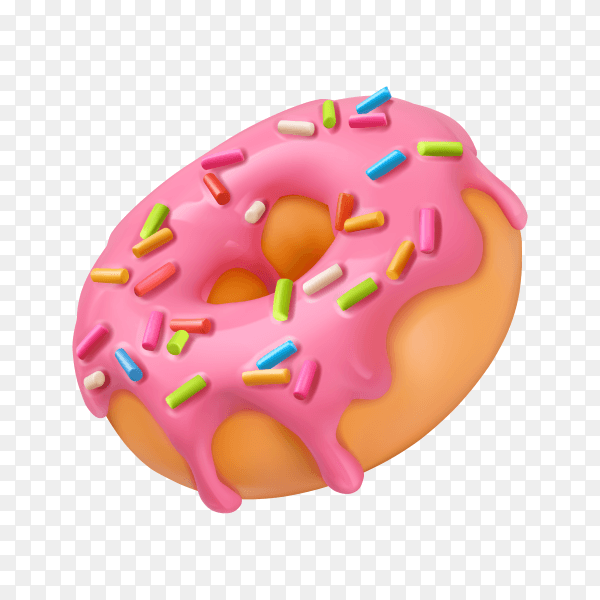 Pink dount on transparent background PNG