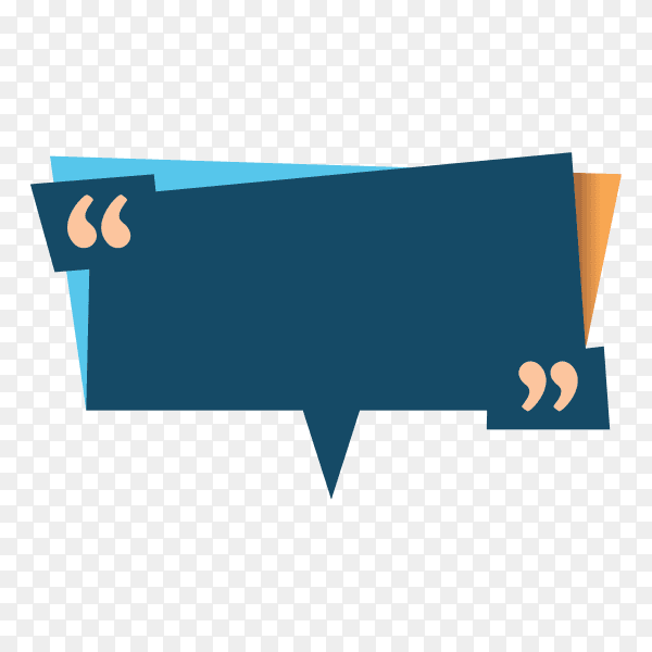 Quote box frame quote speech bubble text in quote on transparent background PNG