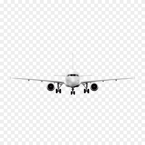Realistic plane on transparent background PNG
