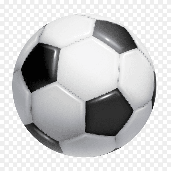 Realistic soccer ball on transparent background PNG