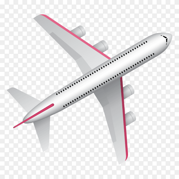 Travel banner with airplane on transparent background PNG