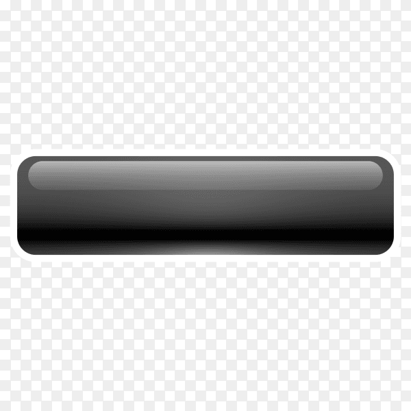 Black shiny glossy web button on transparent background PNG
