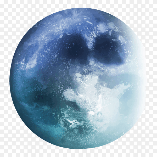 Blue moon element on transparent background PNG