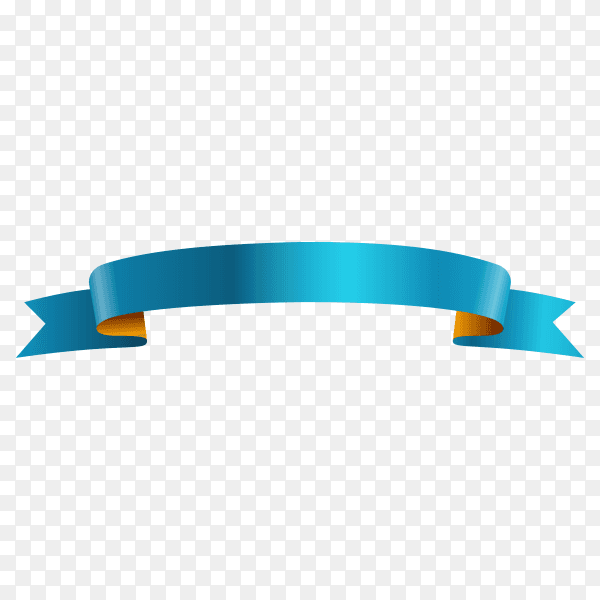 Blue ribbon .template for a text. banner on transparent background PNG