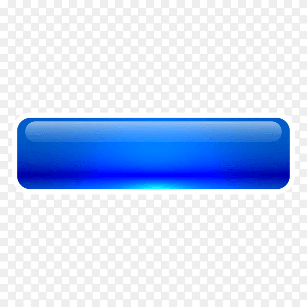 Blue shiny glossy web button on transparent background PNG