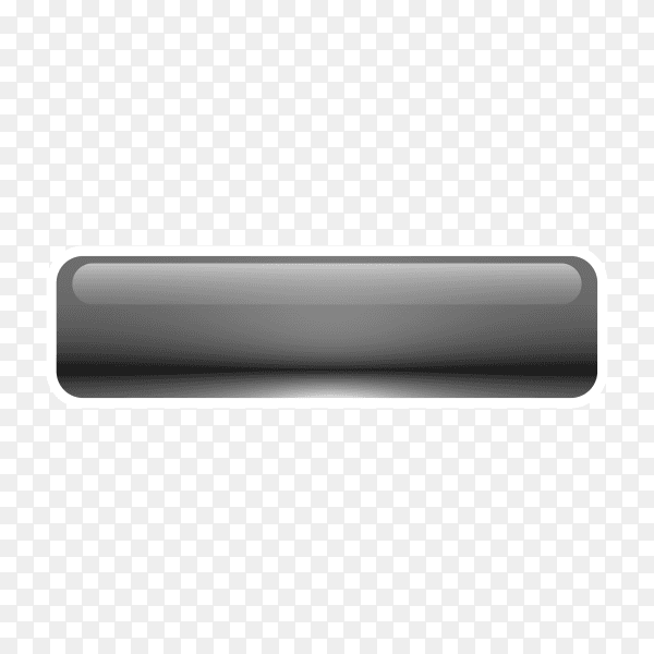 Empty shiny glossy web button on transparent background PNG