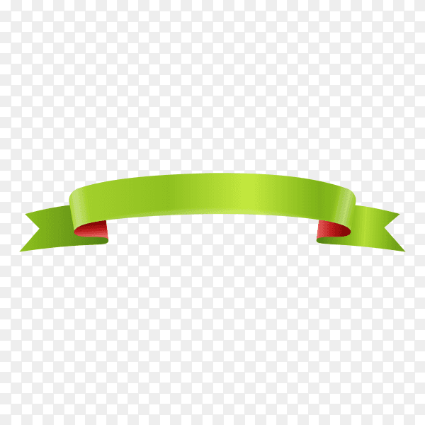 Green ribbon .template for a text. banner on transparent background PNG