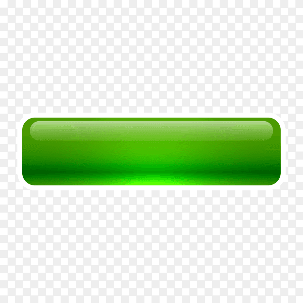 Green shiny glossy web button on transparent background PNG