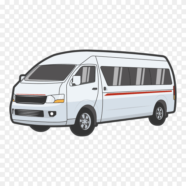 Hand drawn bus illustration on transparent background PNG