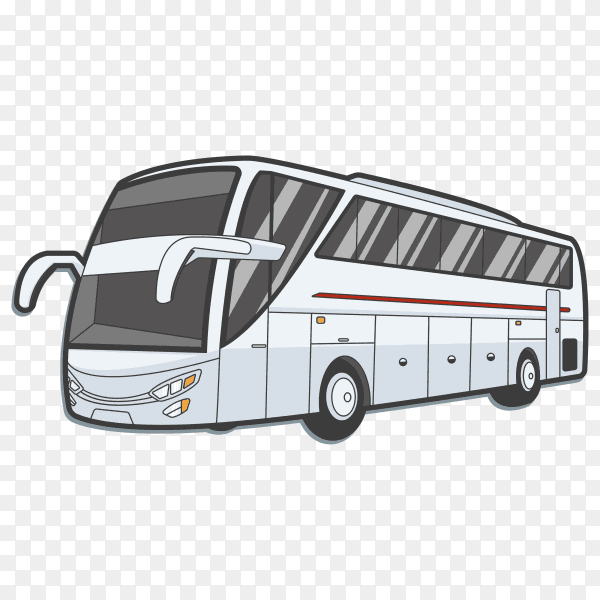 Modern bus illustration on transparent background PNG