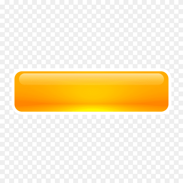 Orange shiny glossy web button on transparent background PNG