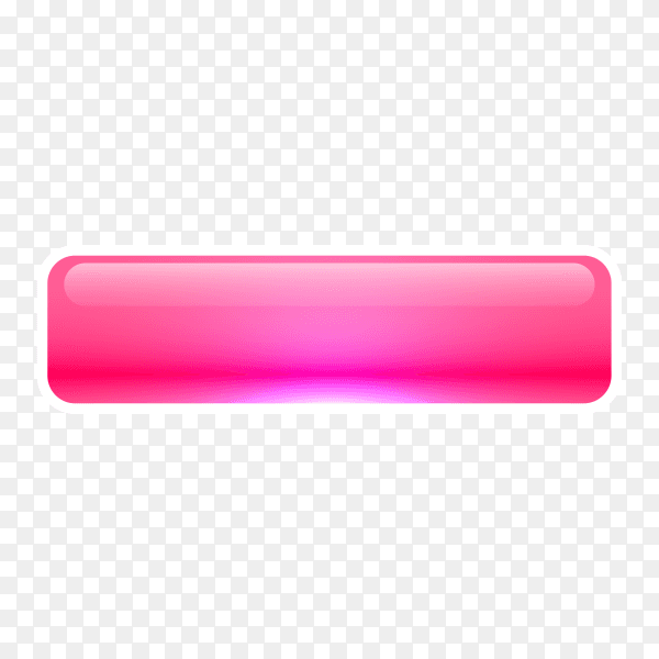 Pink shiny glossy web button on transparent background PNG