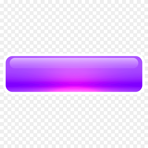 Purple shiny glossy web button on transparent background PNG