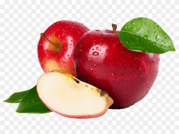 Red apple isolated on transparent background PNG
