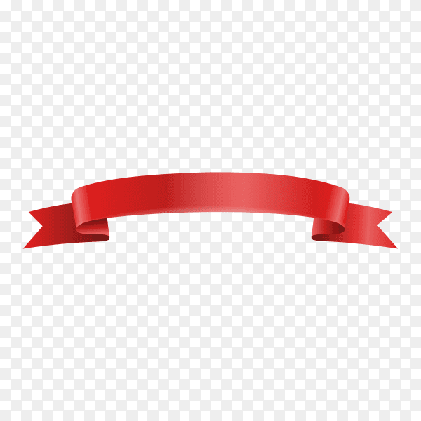 Red ribbon .template for a text. banner on transparent background PNG