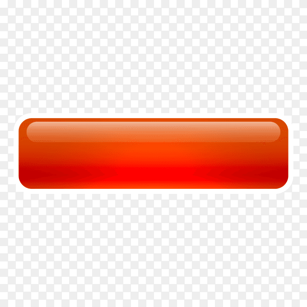 Red shiny glossy web button on transparent background PNG