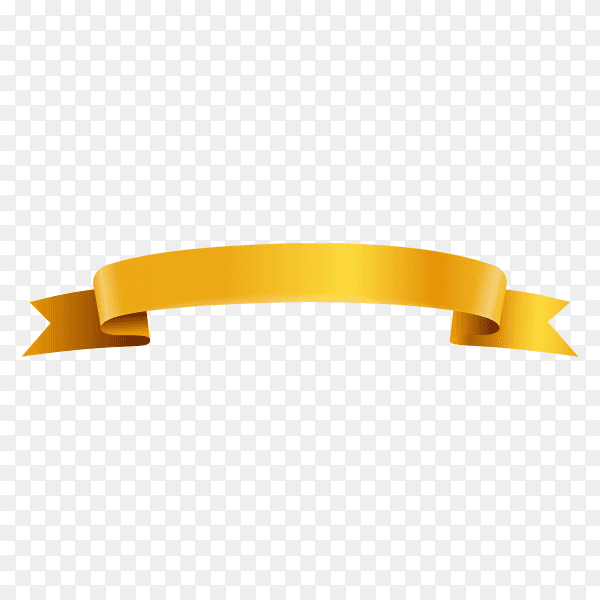 Yellow ribbon .template for a text. banner on transparent background PNG