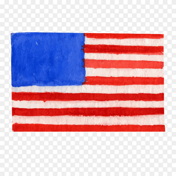 American flag hand drawn on transparent background PNG