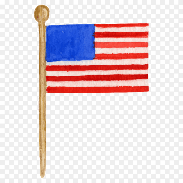American flag on transparent background PNG