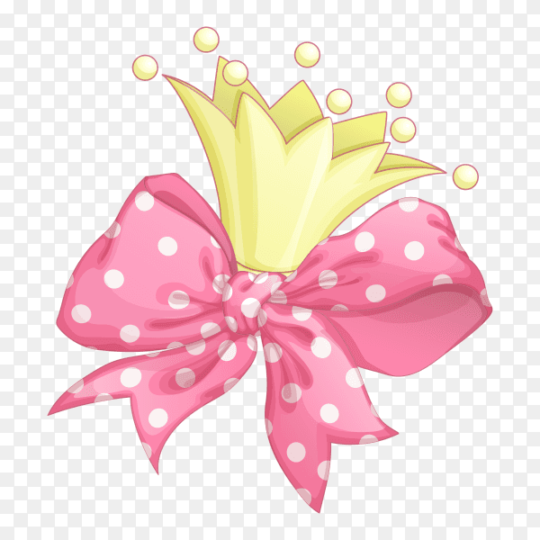 Beautiful pink bow on transparent background PNG