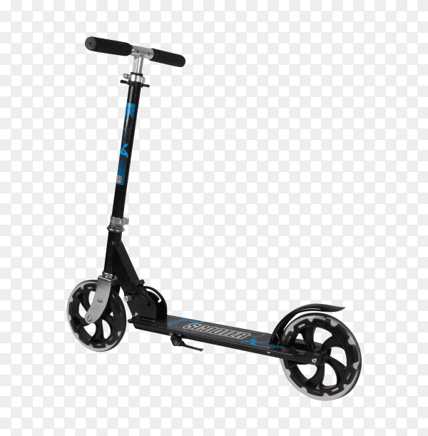 Black metal scooter on transparent background PNG