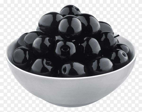 Black olives isolated on transparent background PNG