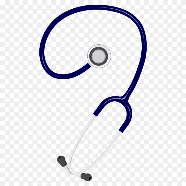 Blue stethoscope isolated on transparent background PNG