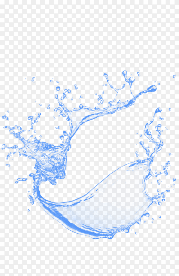 Blue water liquid splash isolated on transparent background PNG