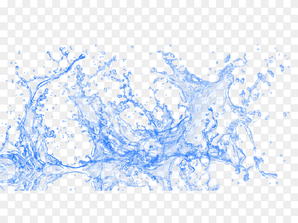 Blue water liquid splash on transparent background PNG