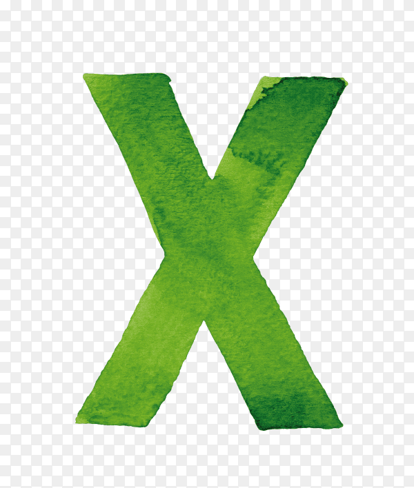 Capital X letter on transparent background PNG