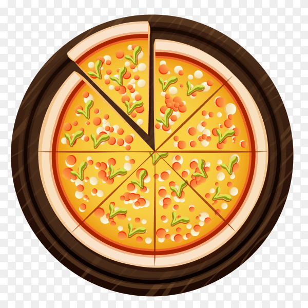 Cartoon Pizza on transparent background PNG