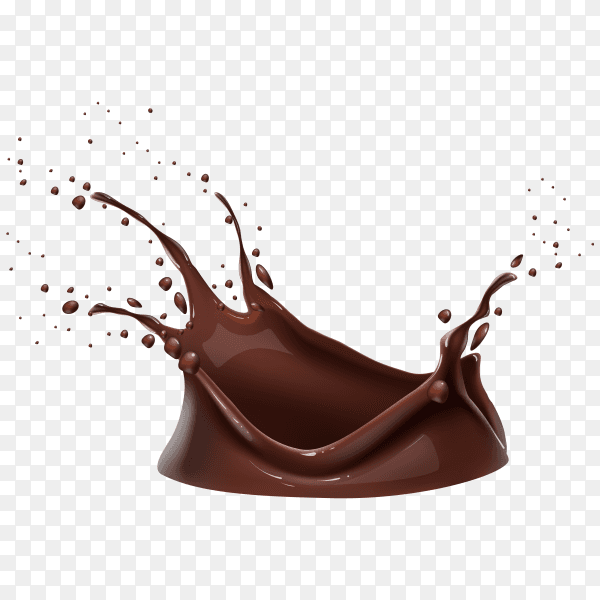 Chocolate liquid splash on transparent background PNG