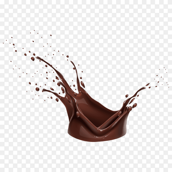 Chocolate milk splash on transparent background PNG